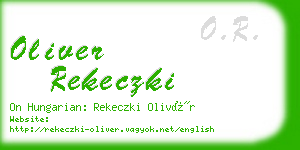 oliver rekeczki business card